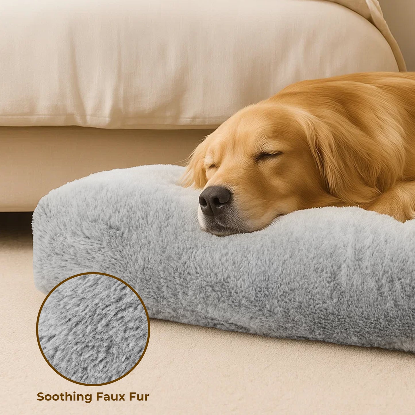 Skylos Dog Bed Plush Pet Cushion Large Dog Crate Mattress Washable Soft Pad Mat