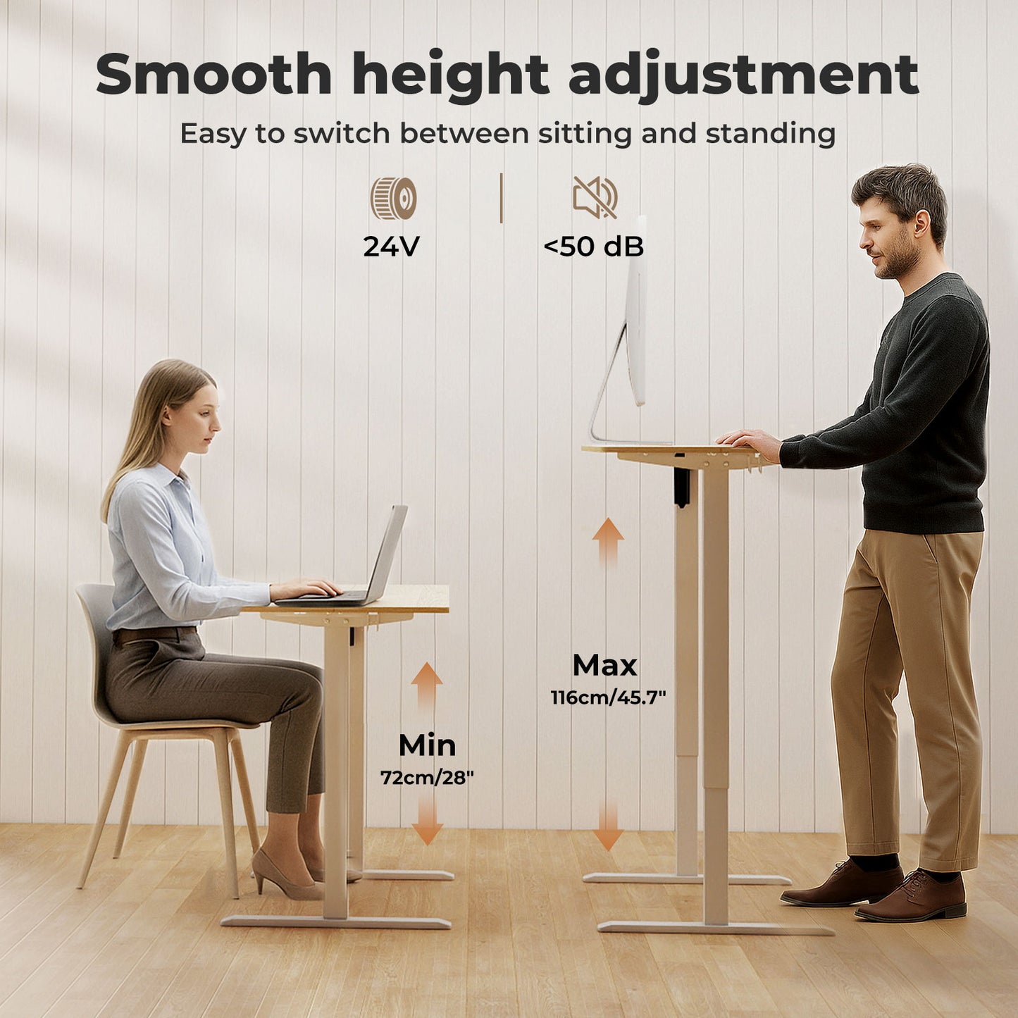 Levede Electric Standing Desk Height Adjustable with Memory Control 120cm Wide