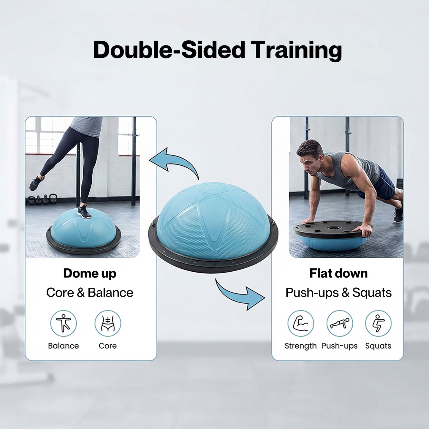 Centra Half Balance Ball Trainer with Resistance Bands Pump Yoga Pilate Fitness