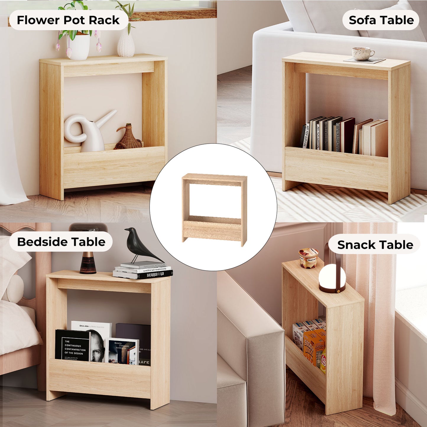 Levede Slim Side Table Storage Small Space Sofa End Table Bedside Living Room