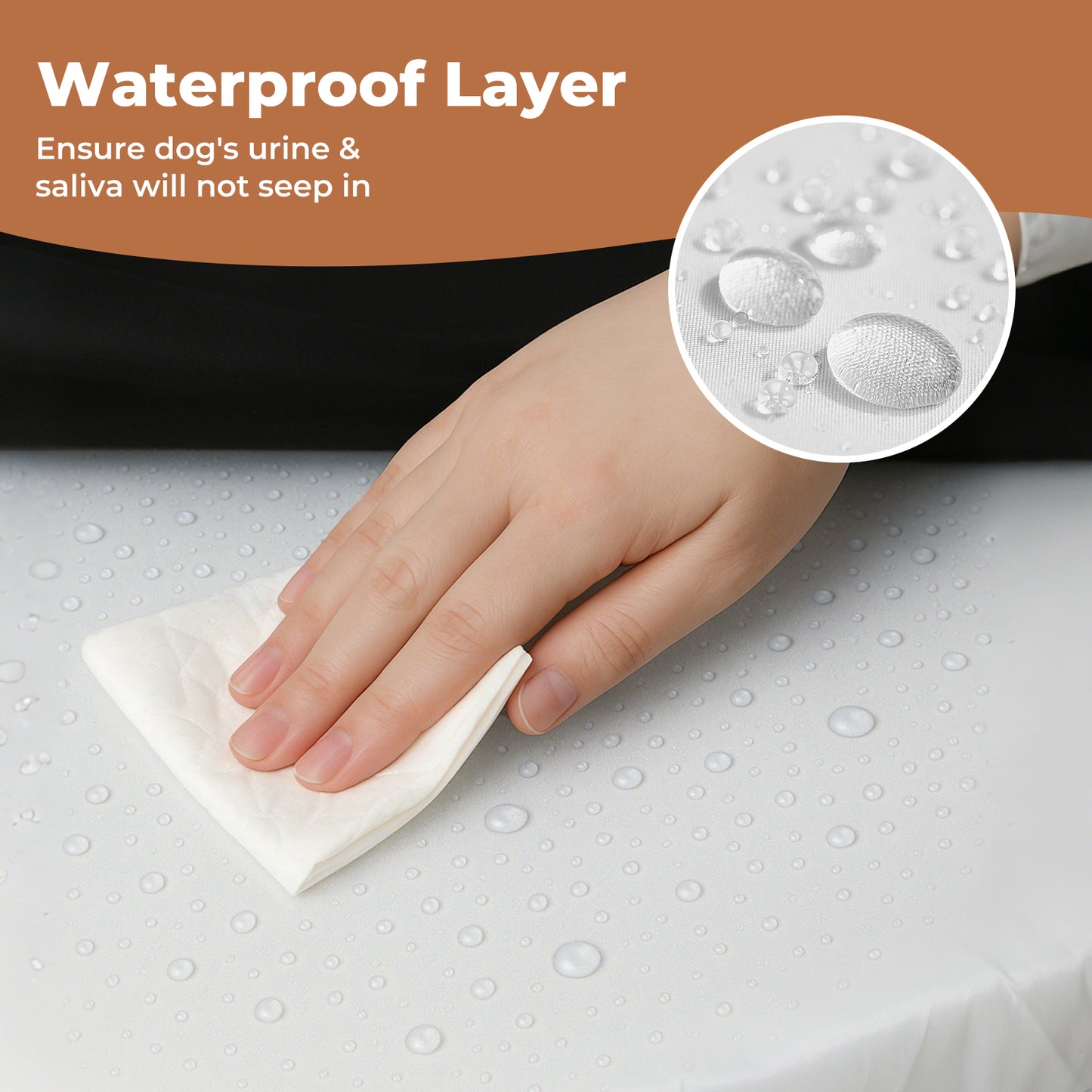 Skylos Dog Bed Orthopaedic Soft Pet Mattress Waterproof Washable Raised Bolster