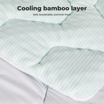 Lavio Mattress Topper Pillowtop Memory Foam Bamboo Cover Bed Protector Single