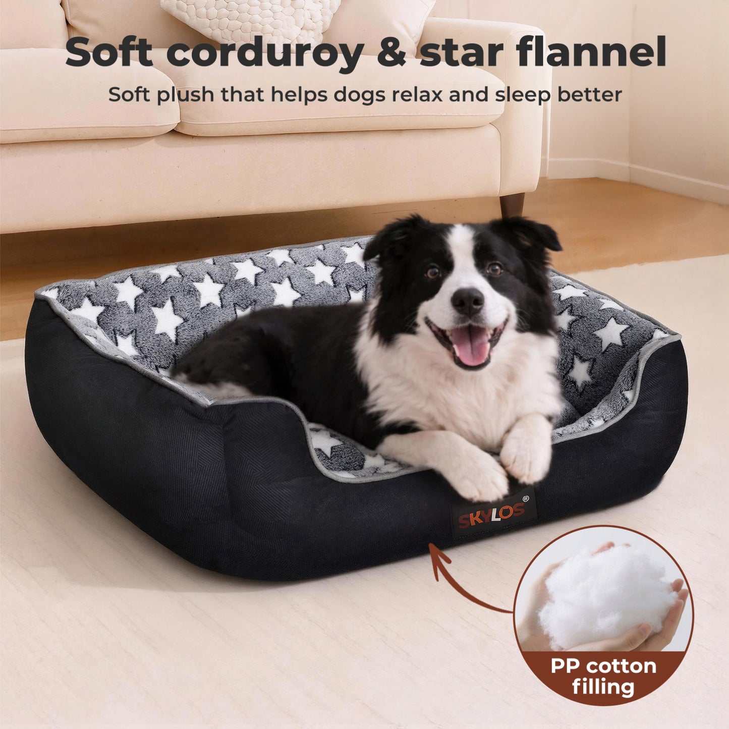 Skylos Orthopedic Pet Bed Dog Mattress Non-Slip for Small Dogs Durable Corduroy