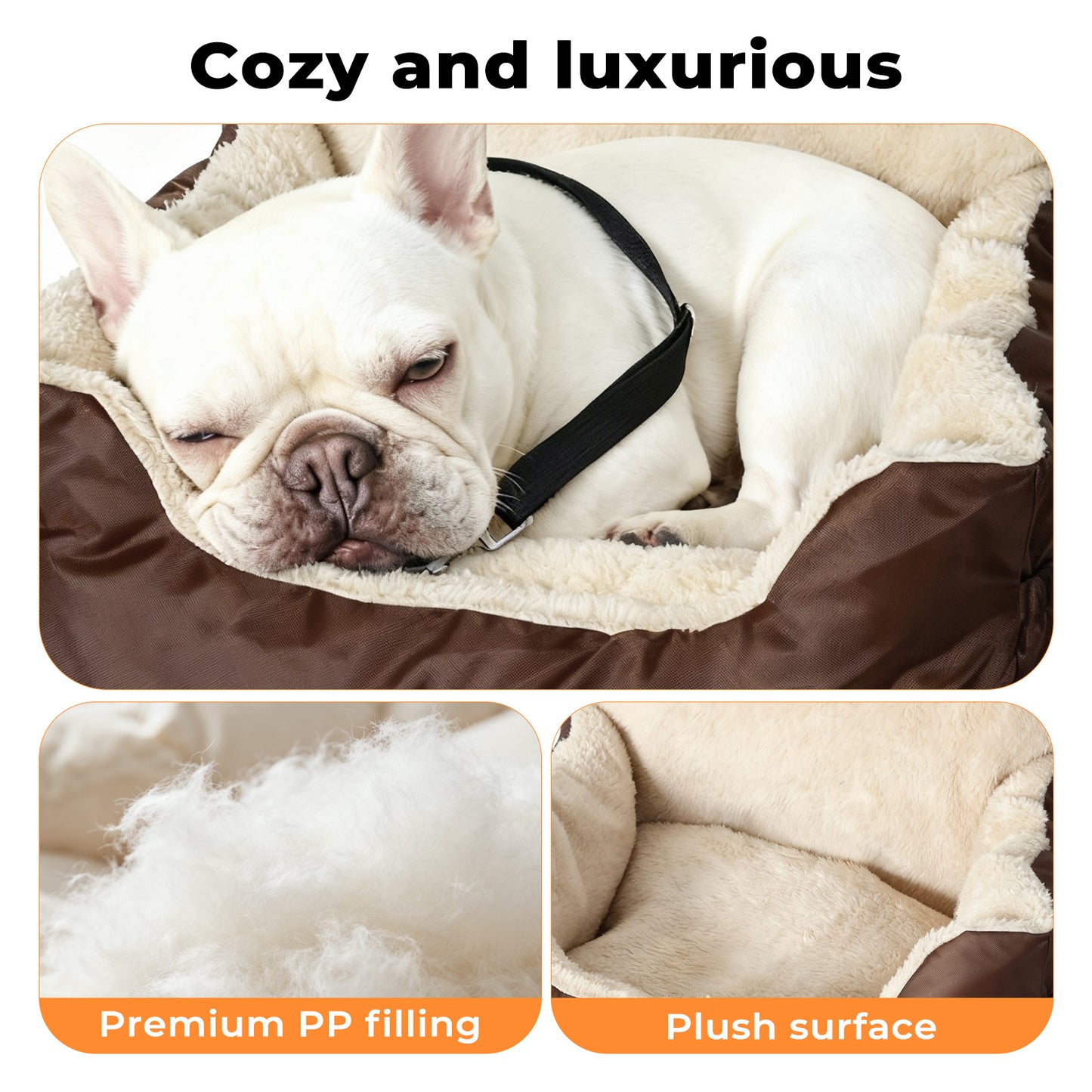 Skylos Small Dog Booster Car Seat Dog Washable Pet Travel Bed With Leash Storage