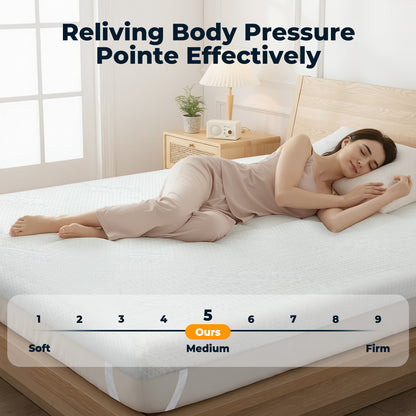 Memory Foam Mattress Topper Double Bamboo Cooling Gel Support Comfort Balanced