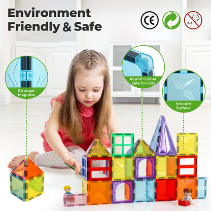 Dekko 100PC Magnetic Building Tiles Kid Creative 3D Educational Construction Toy