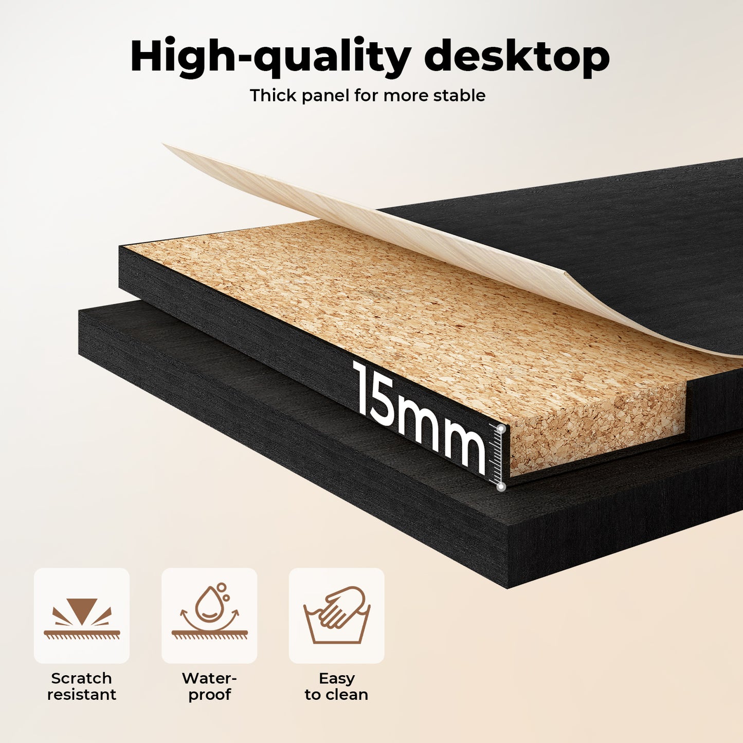 Levede Office Gaming Desk Reversible L-shaped Corner Computer Table 4 Drawers