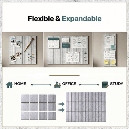 Levede Felt Notice Board 6/12 Pack Wall Tiles Pin Meaasge Board Self Adhesive