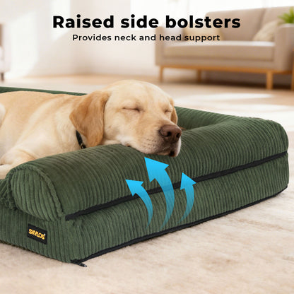 Skylos Orthopedic Small Dog Bed Washable Puppy Sofa Bed Soft Corduroy Pet Bed