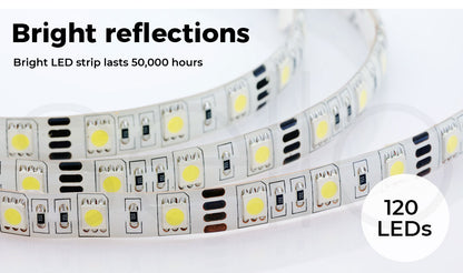Led Bathroom Mirror With 3 Light Oval Makeup Wall Mirrors Illuminated 50x75cm