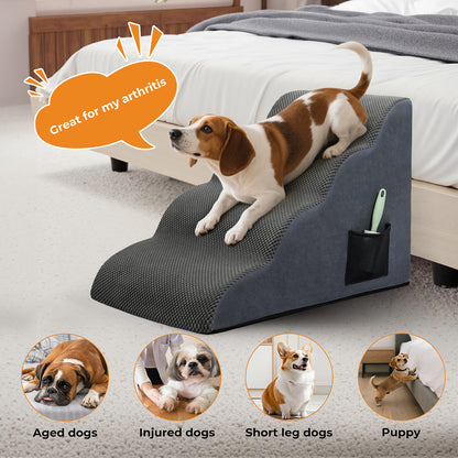 Skylos Pet Stairs Dog Ramp for Bed Sofa Small Dog 2/3/4 Step Non-Slip Washable
