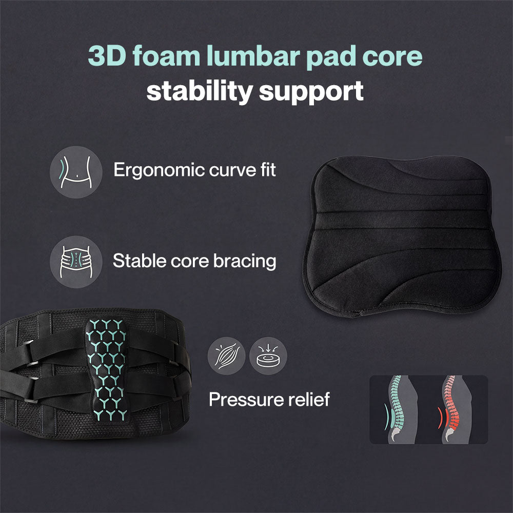 Centra Lower Back Support Belt Breathable Cozy Lumbar Brace for Work Driving