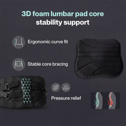 Centra Lower Back Support Belt Breathable Cozy Lumbar Brace for Work Driving