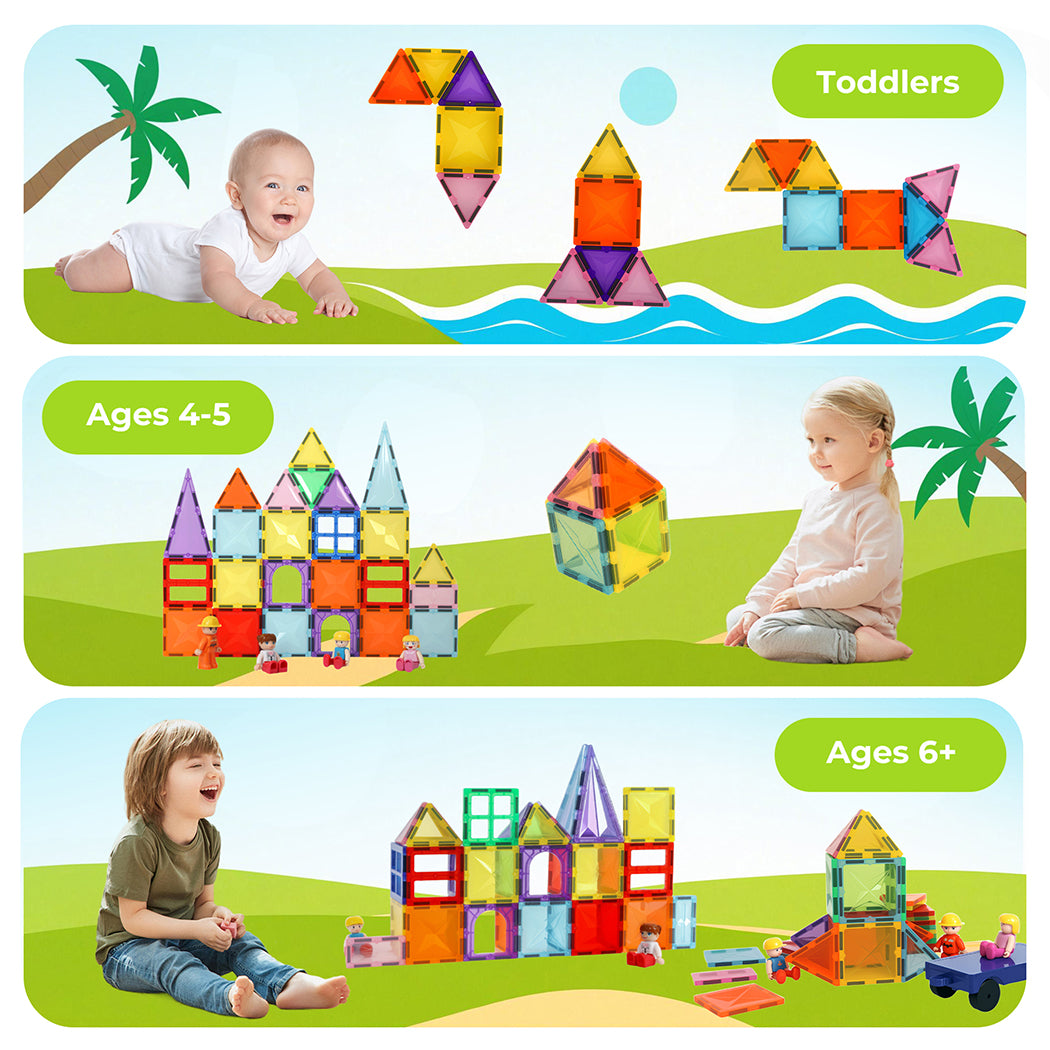 Dekko 100PC Magnetic Building Tiles Kid Creative 3D Educational Construction Toy