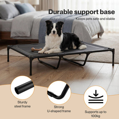 Skylos Elevated Dog Bed Large Raised Pet Cot Indoor Outdoor Use Supporting Bars
