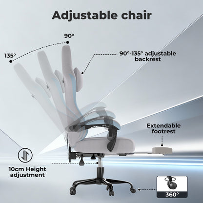 Levede Gaming Chair Office Recliner Spring Padding Adjustable Swivel Footrest