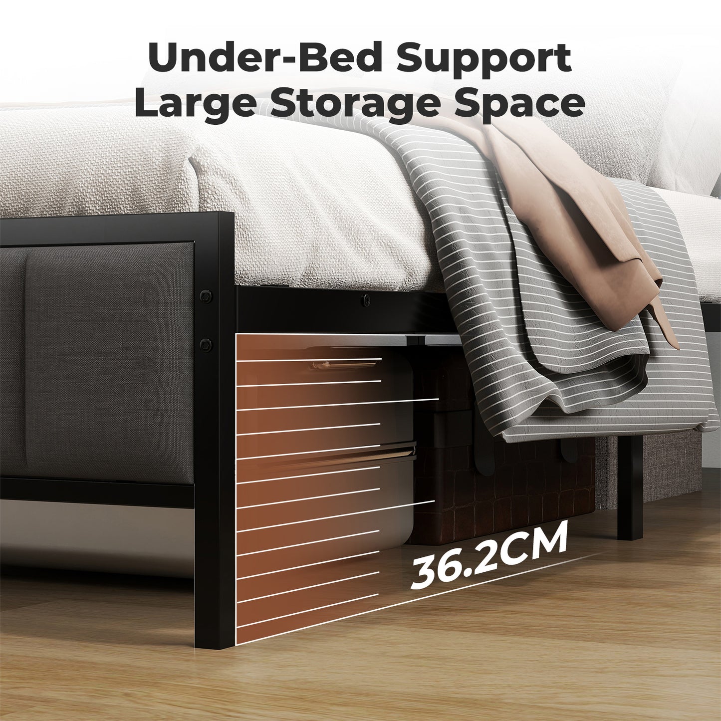 Levede Single Bed Frame Metal Platform 90x200cm LED Headboard Charging Station