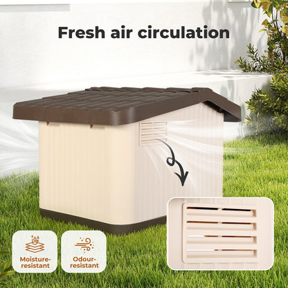 Skylos Plastic Dog House Outdoor Pet Kennel Shelter Warm for Small Medium Dog