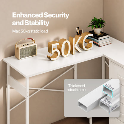 Levede L-shaped Office Desk Corner Computer Table with Storage USB Power Charing