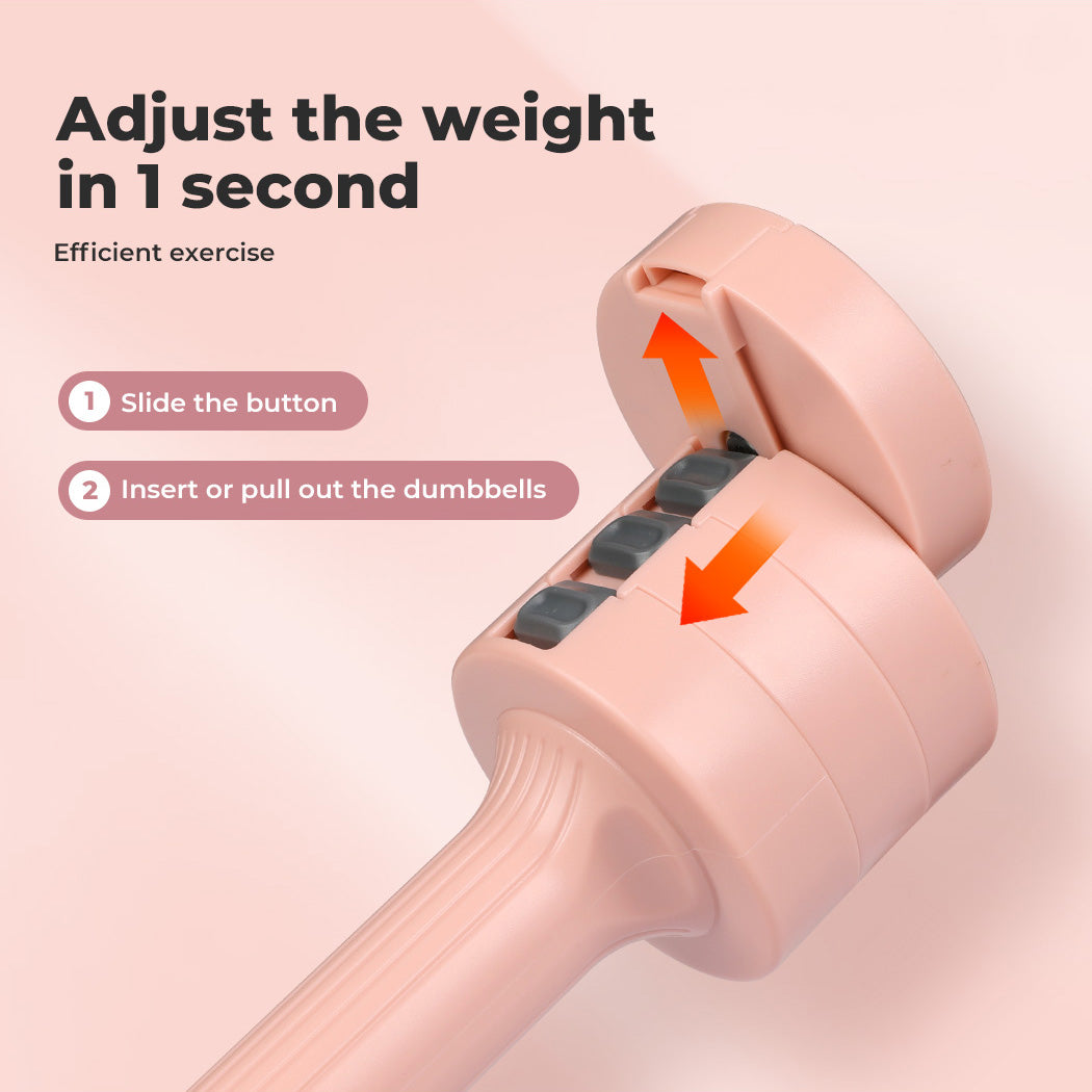 Centra Pair Dumbbells  Fast Adjustable 1KG-2.5KG With Metal Weight Pink