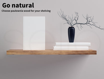 2Pcs Floating Shelves Wall Mounted Storage Wooden Display Shelf 23.5IN 61CM
