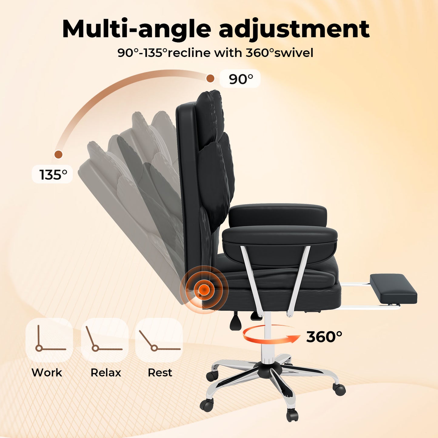 Levede Executive Office Chair Ergonomic High Back Spring Cushion Seat Footrest