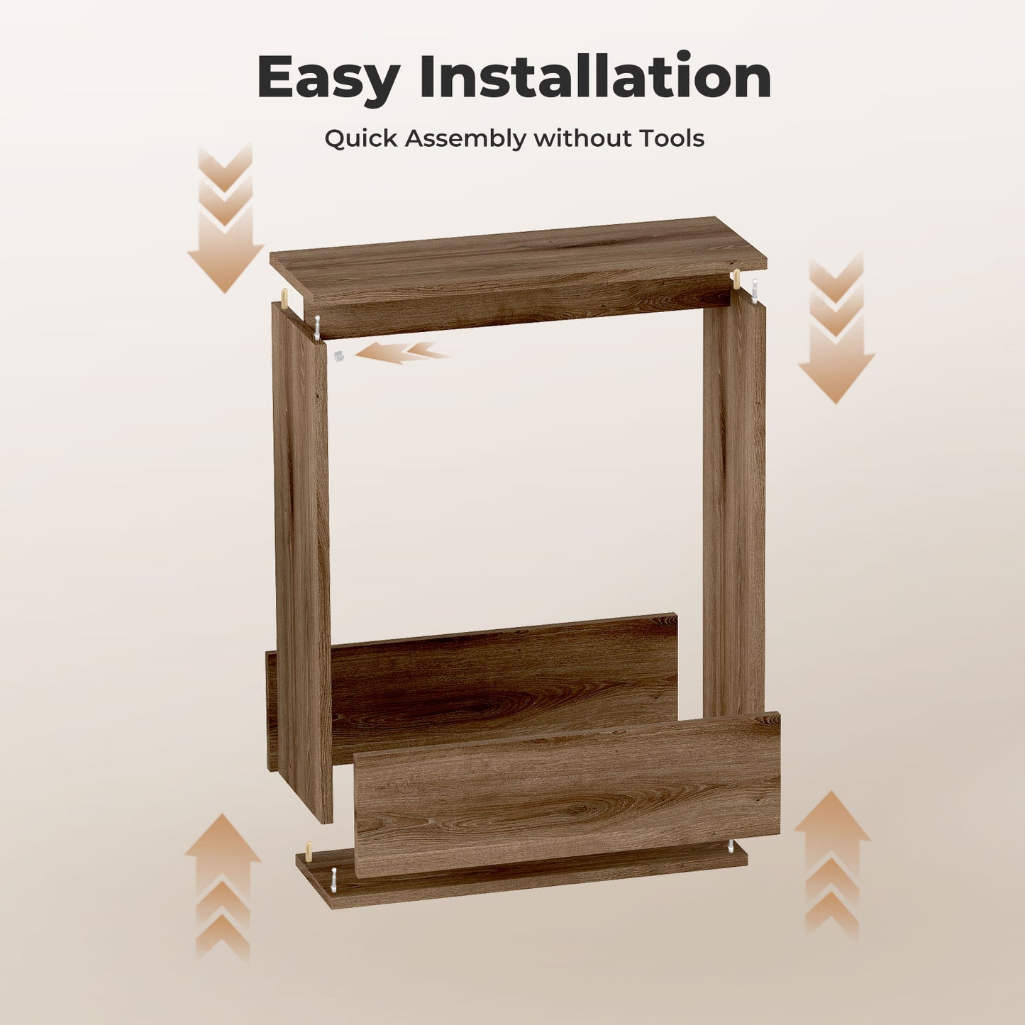 Levede Slim Side Table 2 Tier with Magazine Storage Narrow End Table 55x20x60cm