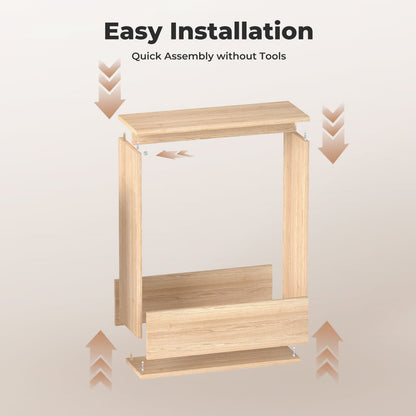 Levede Side Table Narrow Sofa End Table Wooden with Book Magazine Storage 20cm