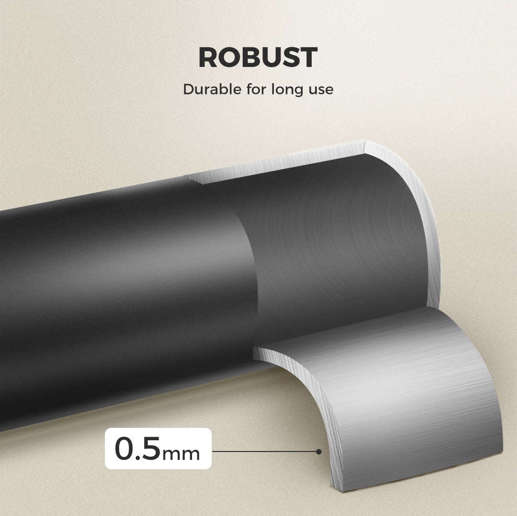 Marlow Steel Curtain Rod Quiet Rail Pole Set Extendable Adjustable Home Hotel