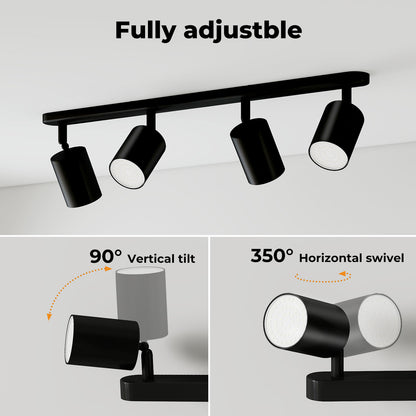 EMITTO Ceiling Spotlight Adjustable Kitchen Bar Spot Light LED GU10 No Bulbs