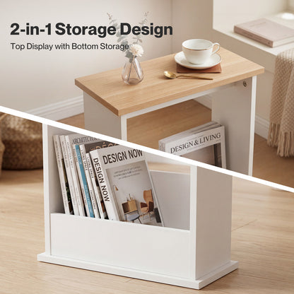 Levede Side Table Slim Storage Magazine Rack Sofa End Table Small Space Compact