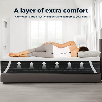 Lavio Thick Mattress Topper Single Double King 10cm Deep Microfibre Washable