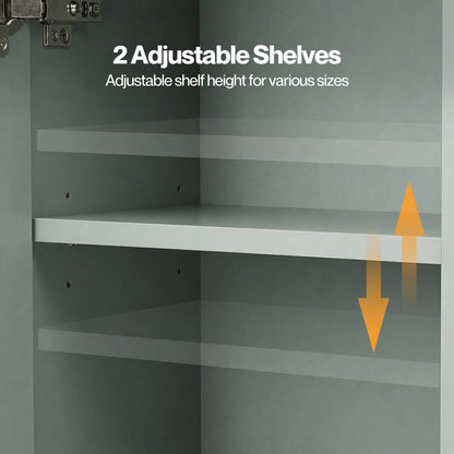 Levede Tall Bathroom Cabinet Narrow Storage Cupboard Adjustable Fluted 3 Tier
