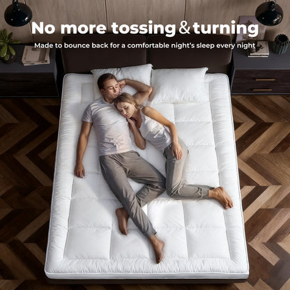 Lavio Thick Mattress Topper Single Double King 10cm Deep Microfibre Washable