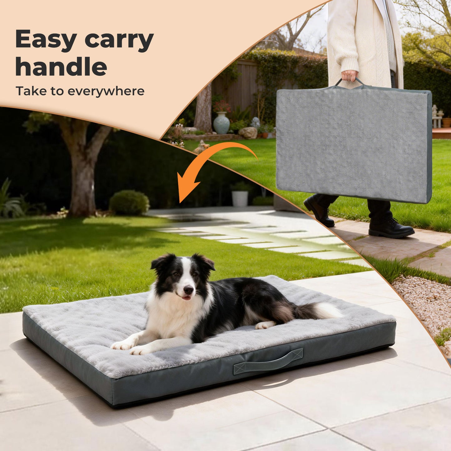SKYLOS Washable Dog Bed Waterproof Plush Non-Slip Pet Mattress for Small Dogs