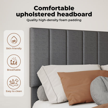 Levede Bed Frame Small Double King  Linen Fabric Upholstered Soft Foam Headboard