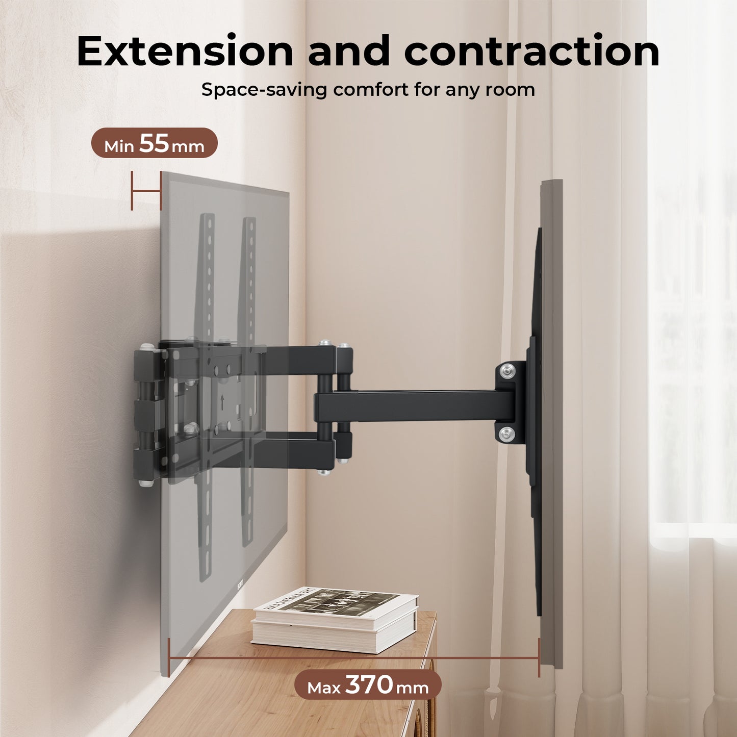 Levede TV Wall Bracket Full Motion Swivel Tilt for 26 32 40 42 46 50 55 65" TV