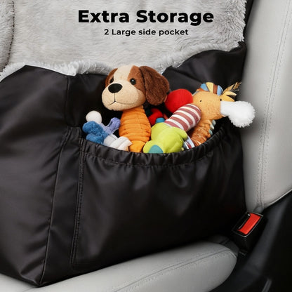 Skylos Dog Car Seat Bed Pet Booster Seat Pet Travel Carrier with Safety Leash