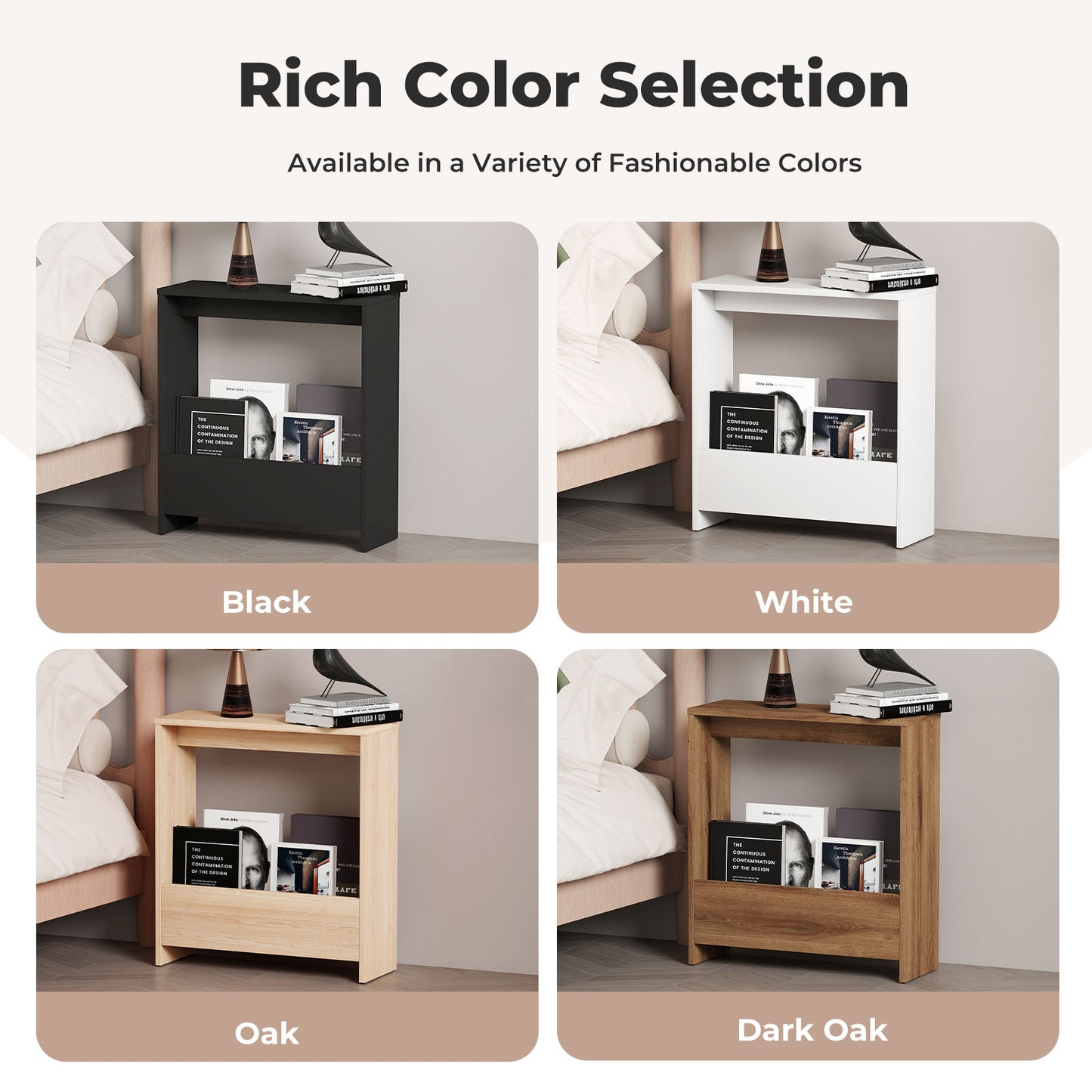 Levede Slim Side Table Storage Small Space Sofa End Table Bedside Living Room