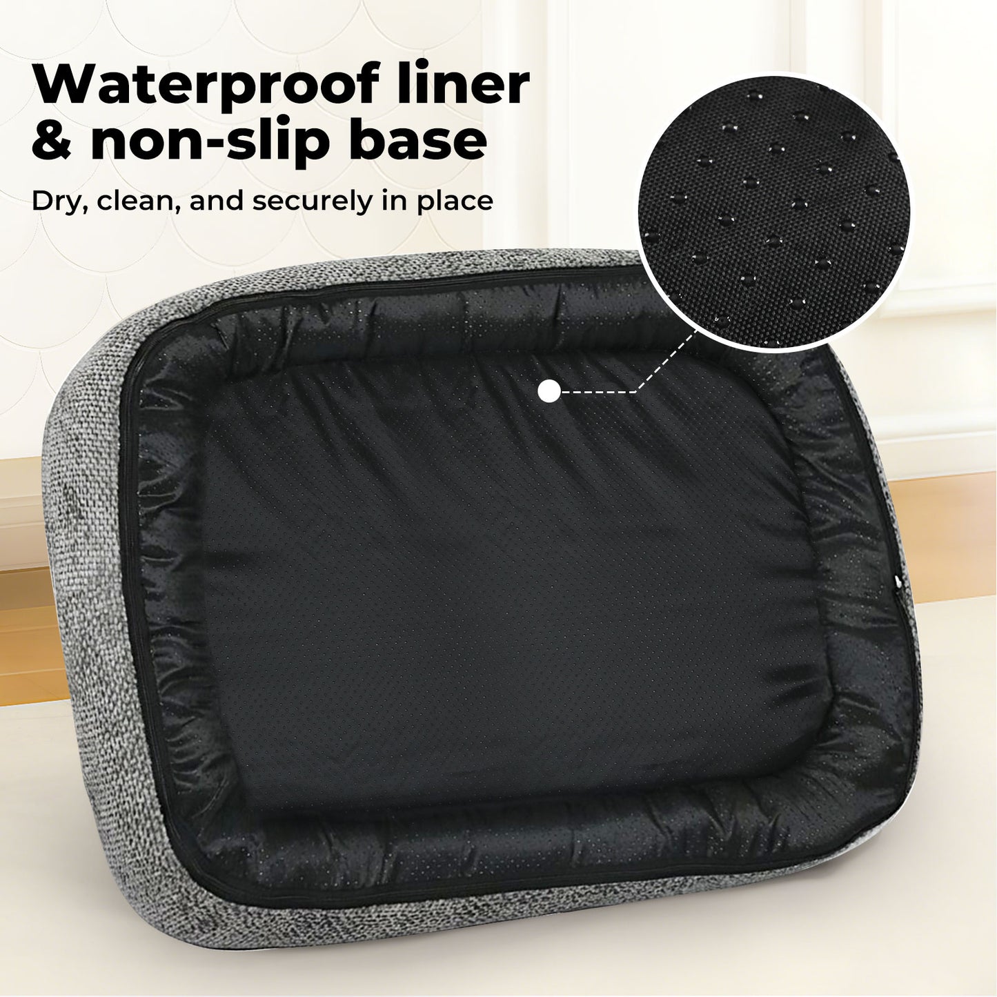Skylos Pet Bed Washable Plush Orthopedic Soft Non Slip Mat Indoor Pet Cushion L