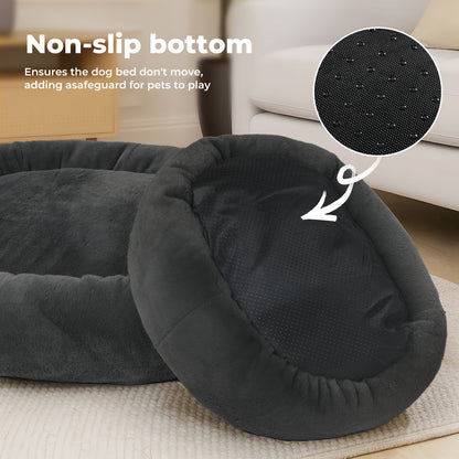 Skylos Washable Donut Dog Bed Large Small  Pet Calming Beds Anti Anxiety Plush