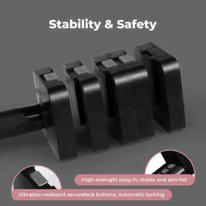 Centra Pair Adjustable Dumbbells 2.8kg-10kg Gym Training Metal Weight Block Set