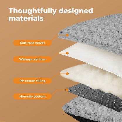 Skylos Pet Dog Bed Calming Anti Anxiety Cushion Warm Velvet Waterproof Washable