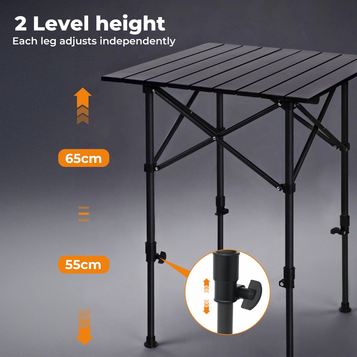 Levede Camping Table Folding Aluminum Portable Picnic Foldable BBQ Desk 52cm