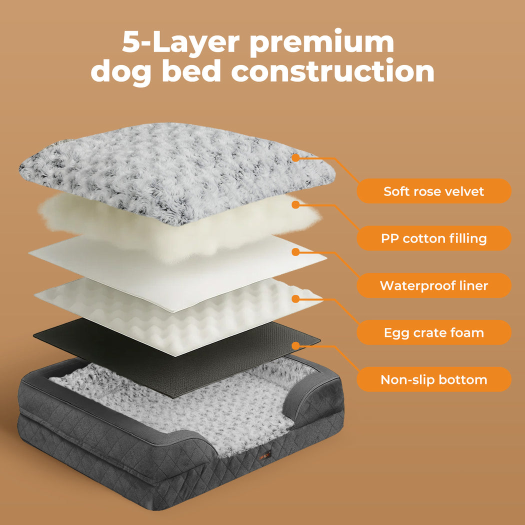 Skylos Orthopedic Dog Bed Memory Foam Pet Mattress Calming Washable Waterproof