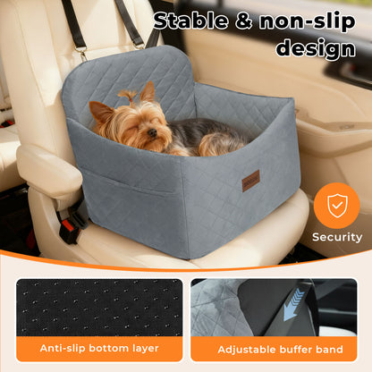 Skylos Pet Booster Dog Car Seat Safe Travel Carrier Bed Basket Puppy Washable