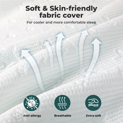Lavio King Mattress Topper Memory Foam 5cm Bamboo Charcoal Washable Non Slip