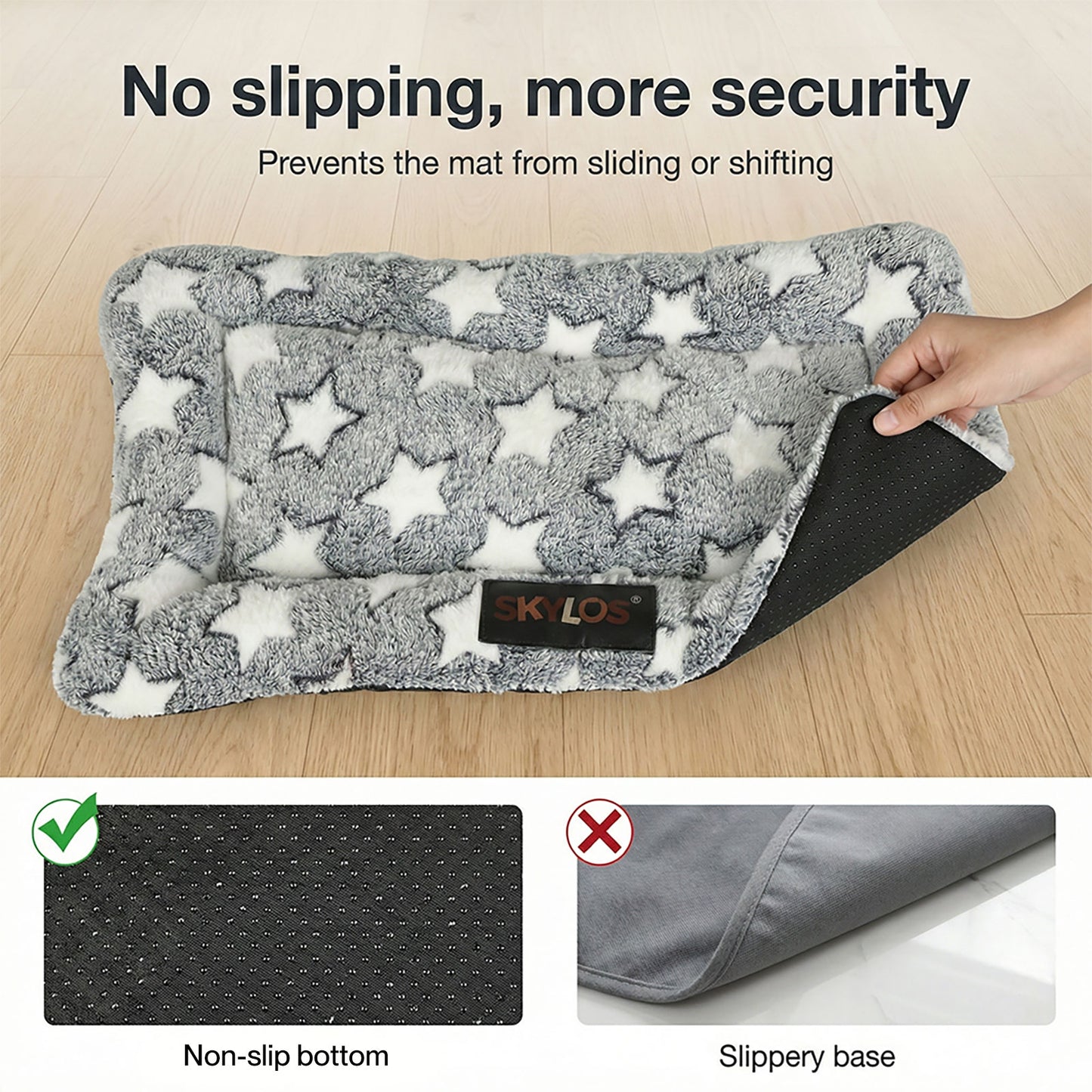 Skylos Dog Bed Arctic Fleece Soft Pet Mattress Puppy Crate Cushion Cat Mat Pad