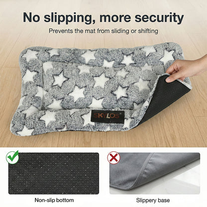 Skylos Dog Bed Arctic Fleece Soft Pet Mattress Puppy Crate Cushion Cat Mat Pad