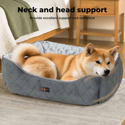 Skylos Large Dog Calming Bed Pet Puppy Fluffy Plush Cushion Waterproof  Washable